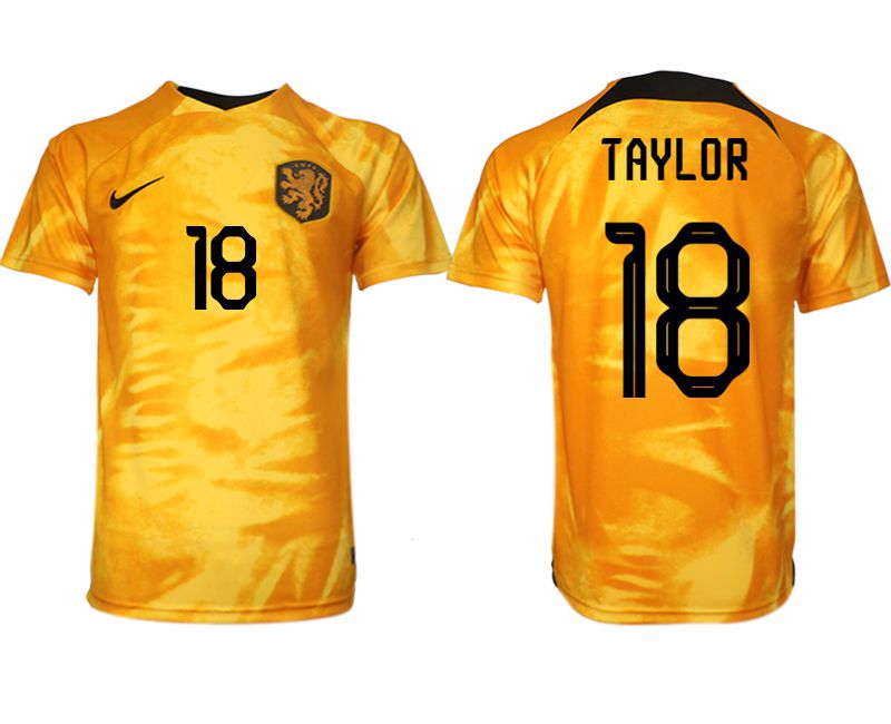 Men 2022 World Cup National Team Netherlands home aaa version yellow #18 Soccer Jersey->->Soccer Country Jersey